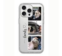 Coque transparente personnalisée à faire soi-même avec trois photos et mots pour iPhone 11, 12, 13, 14, 15, 16 Pro Max Plus Mini coque de protection fine