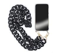 Coque Transparente pour Iphone 12 Mini avec Lanière/Bandoulière/Cordon téléphone Anneaux Noir
