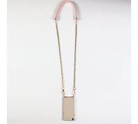 Coque Transparente Pour Motorola G14 4g Lanière / Cordon Chaine Et Cuir Rose