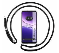 Coque transparente pour Oppo A5m / A5 4G / 5G avec cordon noir