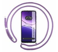 Coque transparente pour Oppo A5m / A5 4G / 5G avec cordon violet