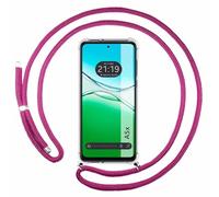 Coque transparente pour OPPO A5x avec cordon rose fuchsia