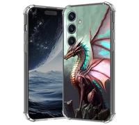 Coque transparente pour Samsung Galaxy A16 5G 6,7", anti-rayures, fine et souple, en TPU souple, avec coussin d'air aux 4 coins - Coque transparente pour femme et fille, motif dragon cool