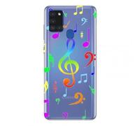 Coque Transparente Pour Samsung Galaxy A21s Note Musique Colore