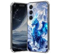 Coque transparente pour Samsung Galaxy A54 5G 6,4", anti-rayures, fine et souple, en TPU souple, avec coussin d'air aux 4 coins, coque transparente pour femme et fille, motif dragon cool bleu