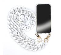 Coque Transparente pour Samsung Galaxy S21FE / S21 FE avec Lanière/Bandoulière téléphone Anneaux Blanc