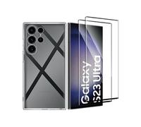 Coque Transparente pour Samsung Galaxy S23 Ultra (6,8) et 2 Verres Trempé Film Protection Ecran