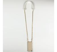 Coque Transparente Pour Samsung Galaxy S25 Lanière / Cordon Chaine Et Cuir Blanc