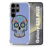 Coque Transparente Pour Samsung Galaxy S25 Plus Tete Mort Color