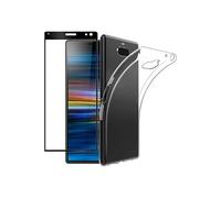 NOVAGO Compatible avec Sony Xperia 10 -Pack complet- coque Résistante transparente + films protection écran verre trempé