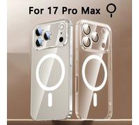 Coque Transparente Protection Complète Dos Magnétique Pour Iphone 17 Pro Max 17 Air Apple Magsafe,Étui Magnétique Sans Fil Original Officiel Luxe Acrylique Silicone Souple La Front.For 17 Pro Max Q.