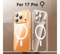 Coque Transparente Protection Complète Dos Magnétique Pour Iphone 17 Pro Max 17 Air Apple Magsafe,Étui Magnétique Sans Fil Original Officiel Luxe Acrylique Silicone Souple La Front.For 17 Pro Q.