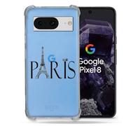 Coque Transparente Renforcée Pour Google Pixel 8 Paris Noir