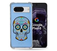 Coque Transparente Renforcée Pour Google Pixel 8 Tete Mort Color