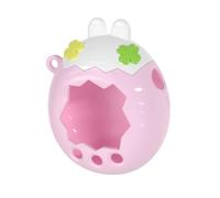 Coque transparente scintillante pour Tamagotchi Paradise en polycarbonate avec couvercle ouvrable, résistant aux chutes et aux rayures, design d'oreille transparente, joli look, haut blanc + fond rose