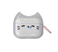 Coque transparente transparente pour écouteurs AirPods 4, jolie tête de chat, coque en silicone TPU souple, protection antichoc pour écouteurs iPod - Chat endormi