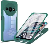 Coque Transparente Xiaomi Redmi A3 - Ultra Fine Anti-Chocs Pc + Bumper Tpu Avec Protège-Écran Intégré (Vert)