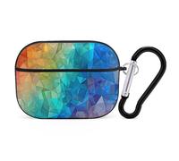 Coque triangle arc-en-ciel pour AirPods Pro 2, coque de protection rigide antichoc pour homme et femme, compatible avec coque Airpod Pro 2e/1ère génération, avec porte-clés, noir