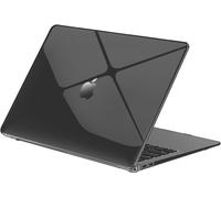 Coque Ultra Fin Et Transparent Compatible Avec Macbook Air 13 Pouces M1 A2337 A2179 A1932, 2020 2019 2018, Étui Rigide En Plastique Case Pour Mac Air 13,3"" Avec Touch Id - Noir Sidéral Crystal
