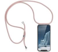 Coque Universelle Avec Cordon Tour De Cou 150 Cm - Silicone/Tpu Transparente, Or Rose - Fait Main À Berlin - Compatible Iphone Xs Max / Samsung / Huawei - Lavable, Non Toxique, Mains Libres