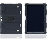 Coque universelle en silicone résistant aux chocs avec support pour tablette Android de 10,1", coque de protection intégrale et robuste (noir)