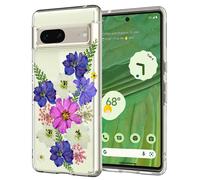 Coque Unov compatible avec Pixel 7 transparente avec motif en TPU souple et absorbant les chocs, fine et gaufr e, pour Pixel 7 5G 6,3 pouces (Ver