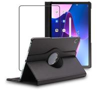 Coque + Verre Trempé - ebestStar - Lenovo Tab M10 Plus 10.6 (Gen 3) - Étui Housse Support Rotatif 360 PU Cuir - Noir