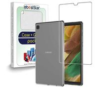 Coque pour Galaxy Tab A7 Lite 8.7 T220 T225 Gel Silicone ULTRA FINE Antichoc, Transparent + Film VERRE Trempé