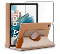 ebestStar Coque Samsung Galaxy Tab A8 10.5 SM‑X200/X205 – Rotatif 360° PU Or + verre trempé
