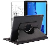 Coque + Verre Trempé - ebestStar - Tablette Huawei MediaPad T5 10.1 - Étui Housse Support Rotatif 360 PU Cuir - Noir