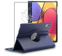 Coque + Verre Trempé - ebestStar - Tablette Lenovo Tab P11 Pro - Étui Housse Support Rotatif 360 PU Cuir - Bleu Foncé