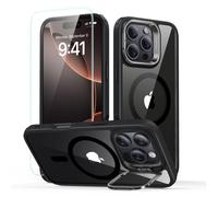Coque + verre trempé ESR Classic Hybrid HaloLock Kickstand pour iPhone 16 Pro - Clear Black
