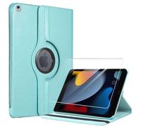 Coque + Verre Trempé Pour Ipad 10,2 Pouces (2019/2020/2021) Protection Antichoc Avec Support Rotatif - Bleu - Efconnection