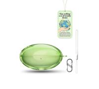 Coque Vert Transparente pour Huawei FreeBuds Neo, Protection TPU Anti-Choc | Inclus Dragonne & Mousqueton en 8 | Housse de Protection Souple Anti-Rayures et Anti-Chute pour Boîtier de Charge Écouteurs