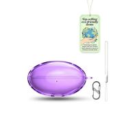 Coque Violet Transparente pour Huawei FreeBuds Neo,Protection TPU Anti-Choc | Inclus Dragonne & Mousqueton en 8 | Housse de Protection Souple Anti-Rayures et Anti-Chute pour Boîtier de Charge Écouteurs