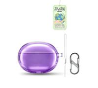 Coque Violet Transparente pour Oppo Enco X4, Protection TPU Anti-Choc | Inclus Dragonne & Mousqueton en 8 | Housse de Protection Souple Anti-Rayures et Anti-Chute pour Boîtier de Charge Écouteurs