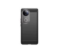 Coque Vivo V50 5G Effet Métal Brossé Silicone Noir