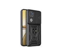 Coque Vivo V50 5G Hybride Bague Support Cache Caméra Coulissant Noir