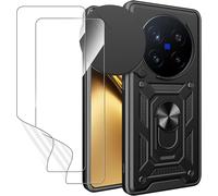 Coque Vivo X200 Pro - Protection Caméra À Cache Coulissant + Anneau Support, 2x Protège-Écran, Antichocs Grade Militaire, Anti-Rayures, Noir