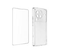 Coque Vivo X80 Pro Silicone Gel Souple Film Verre Trempé 9H transparent