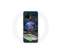 Coque - PSG - Vivo y21s 2021 - Souple - Blanc - Motif Tour Eiffel et Stade