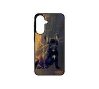 Coque vrai bois naturel chien A56 5G silicone chiot bleu canin dessin case housse 4G animal eclair gel mignon animaux pour Samsung galaxy