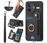Coque Wallet Rfid Multi-Cartes Pour Redmi K80 Pro / Poco F7 Ultra, Noir