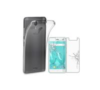 - Coque Wiko Jerry 2 Etui Housse Silicone TPU Souple Anti-Choc ULTRA FINE INVISIBLE, Transparent + Film protection écran en VERRE Trempé [Dimensions