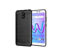 ebestStar - Coque pour Wiko Jerry 3, Etui Protection Motif Carbone, Antichoc Souple TPU, Noir