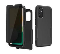 Coque Xhy avec protection d'écran de confidentialité pour Samsung Galaxy A15 5G - Qualité militaire, double couche, résistante aux chutes, noire