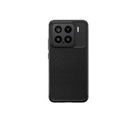 Avizar Coque pour Xiaomi 15 Texturé Effet Carbone en Silicone Noir