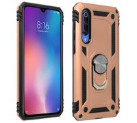 Coque pour Xiaomi Mi 9 SE Bi matière Rigide Souple Bague Support Vidéo Rose Gold