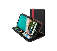 - Coque Xiaomi Mi A3 Etui Portefeuille Housse PU Cuir Porte-Cartes Support Stand, Noir / Rouge [Dimensions PRECISES Smartphone : 153.5 x 71.9 x