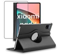 ebestStar - Coque pour Xiaomi Pad 6, Pad 6 Pro, Etui Rotatif 360, Housse Protection PU Cuir, Noir + Verre Trempé